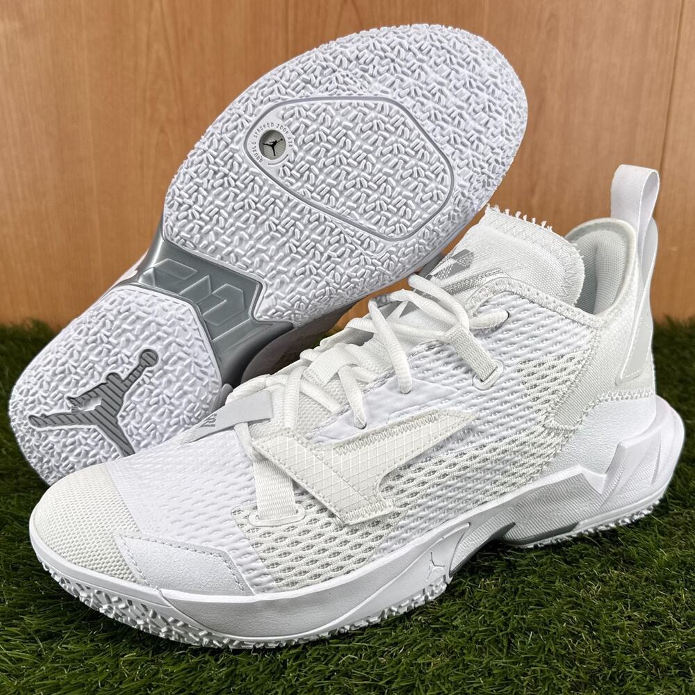 Jordan Why Not Zer0.4 Triple White Basketball Shoes CQ4230-101 Men’s Size 10.5